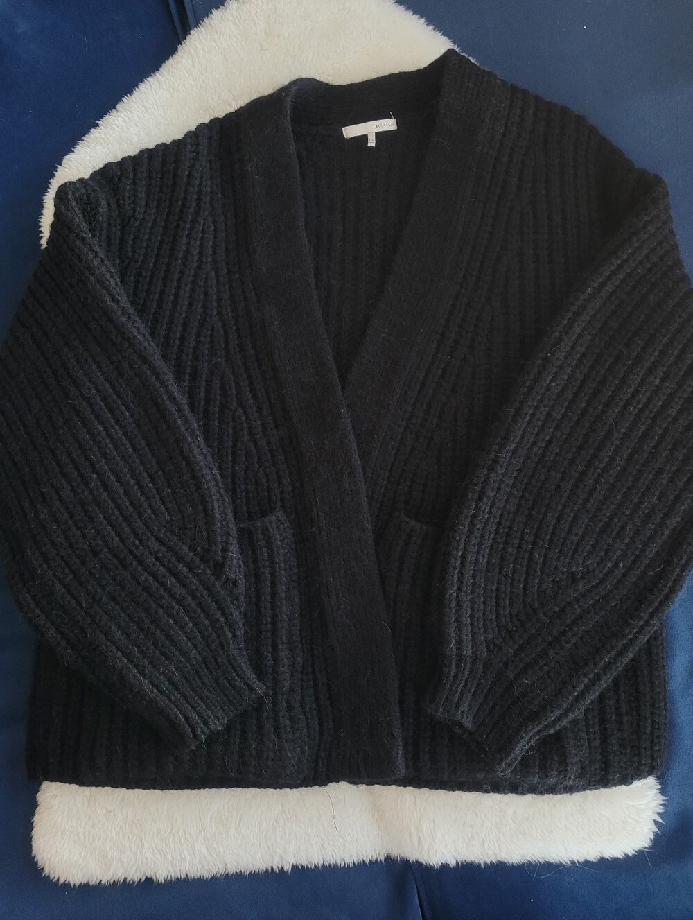 Oak + Fort Wool And Alpaca Open Front Cardigan O/S - Picture 2 of 7